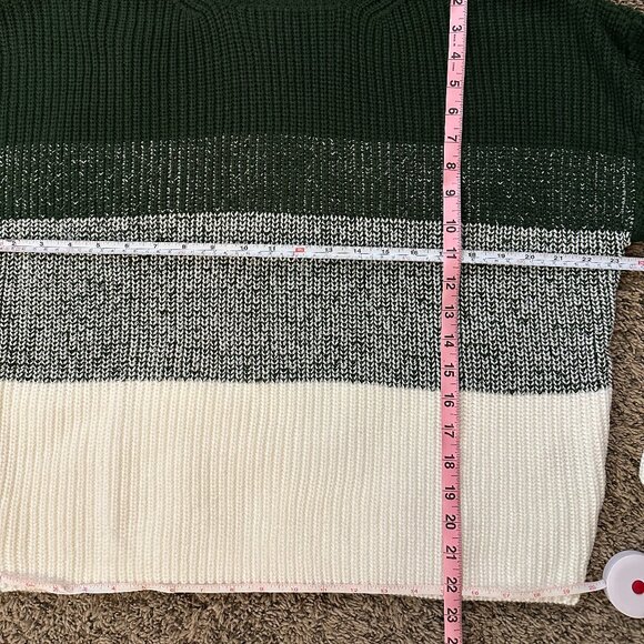 Stitches & Stripes Oversized Sweater, Green and White, Heavy, NWT Size S - Picture 5 of 5